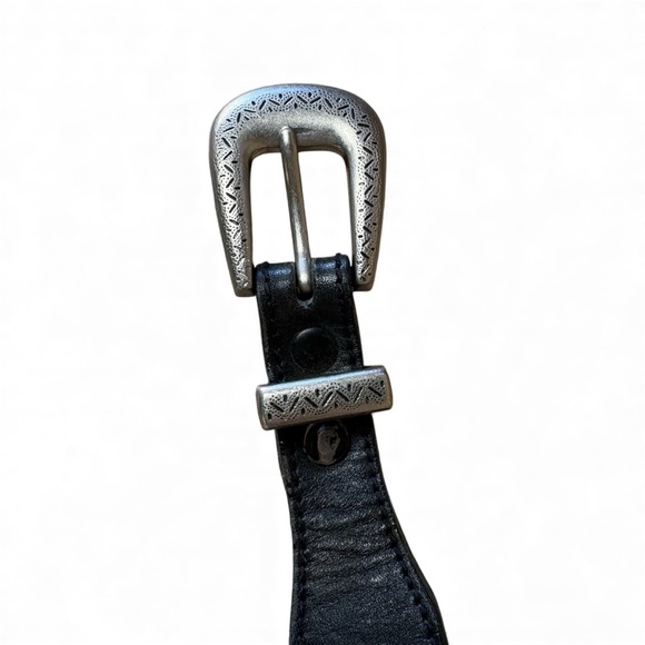 Vintage Looney Tunes Black Leather Belt with Silver Buckle - Picture 4 of 6